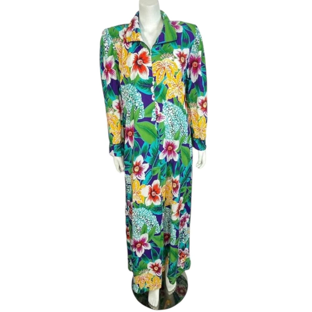 Vintage Kathleen Usherwood House Dress Womens Size Large Periphery Floral